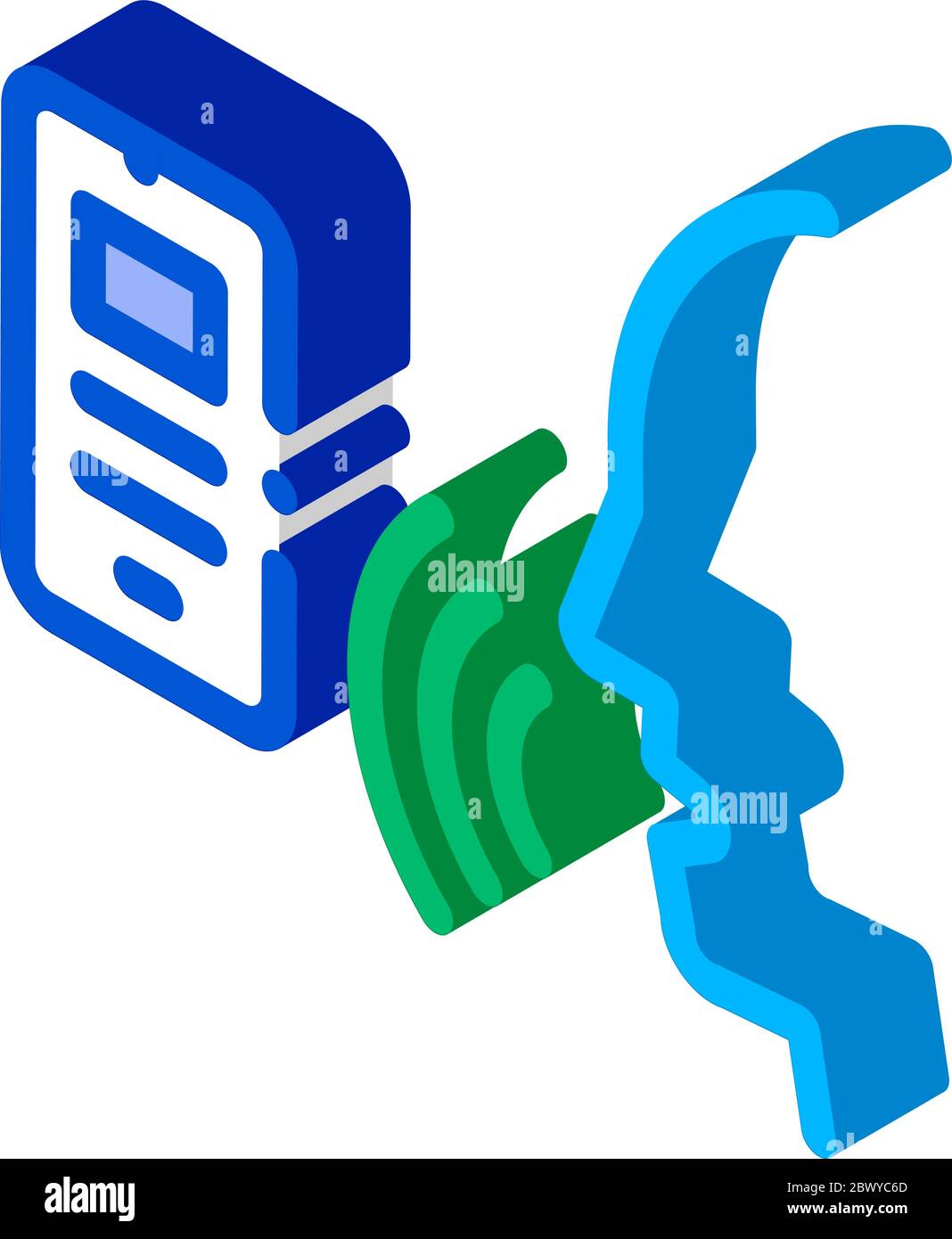 Smartphone Voice Control isometric icon vector illustration Stock ...