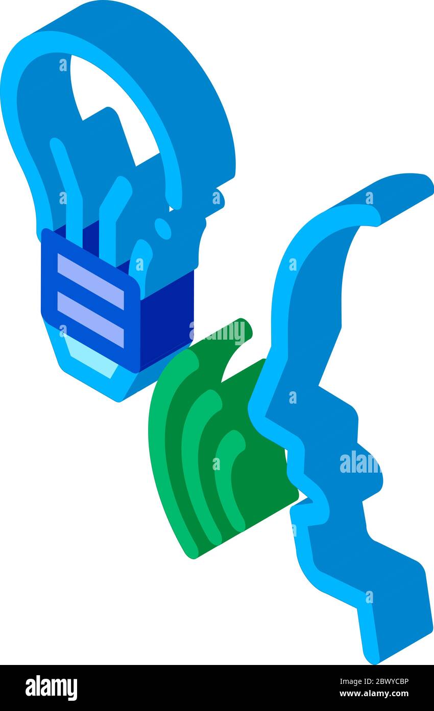 Lightbulb Voice Control isometric icon vector illustration Stock Vector ...