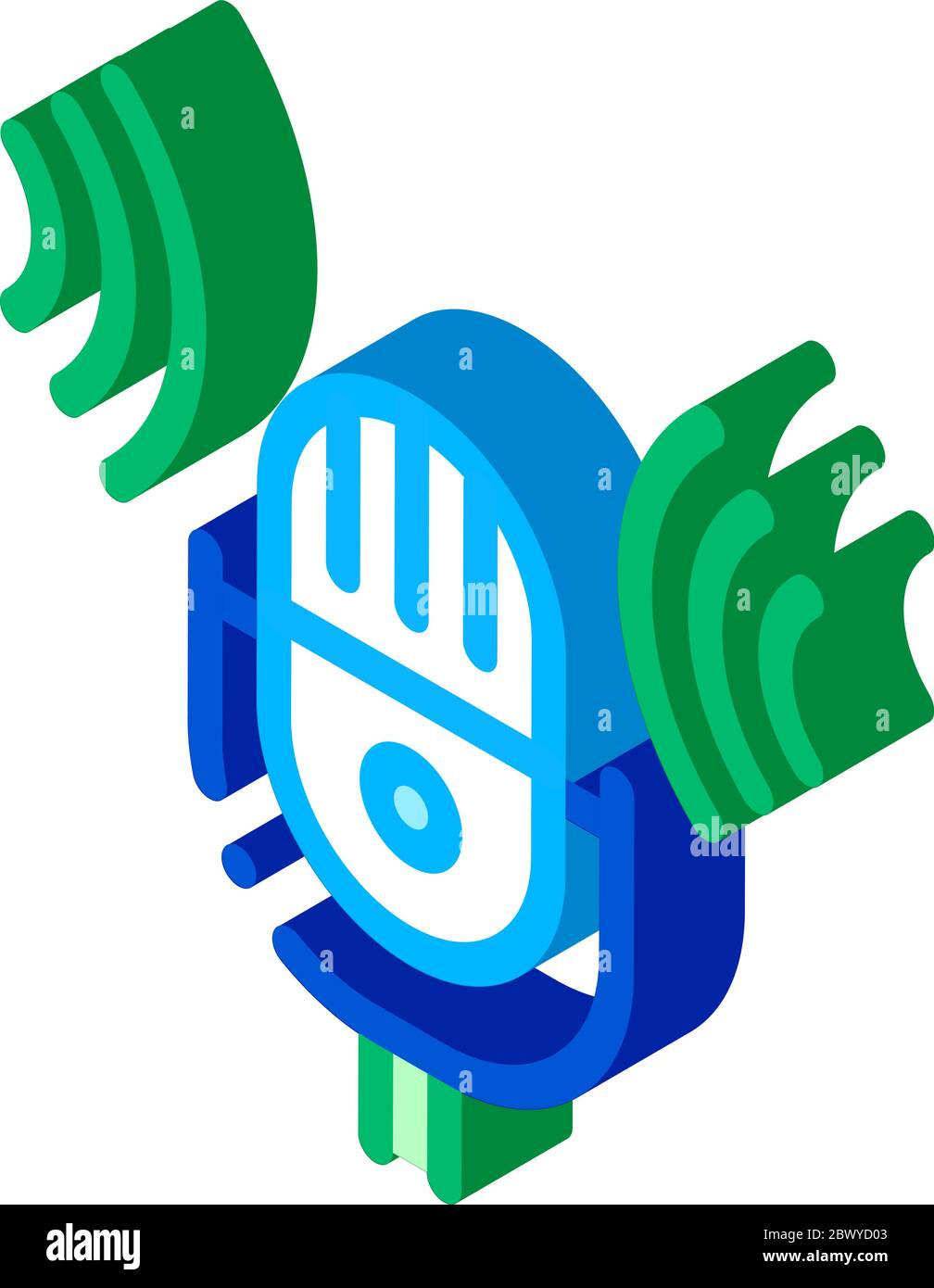 Sound Microphone Voice Control isometric icon vector illustration Stock Vector