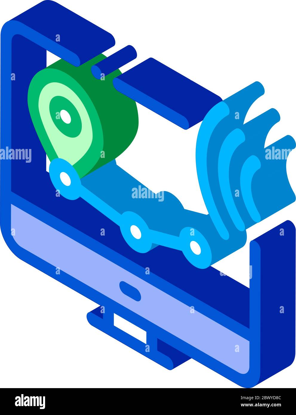 Wi-Fi Wireless Surveillance Voice Control isometric icon vector ...