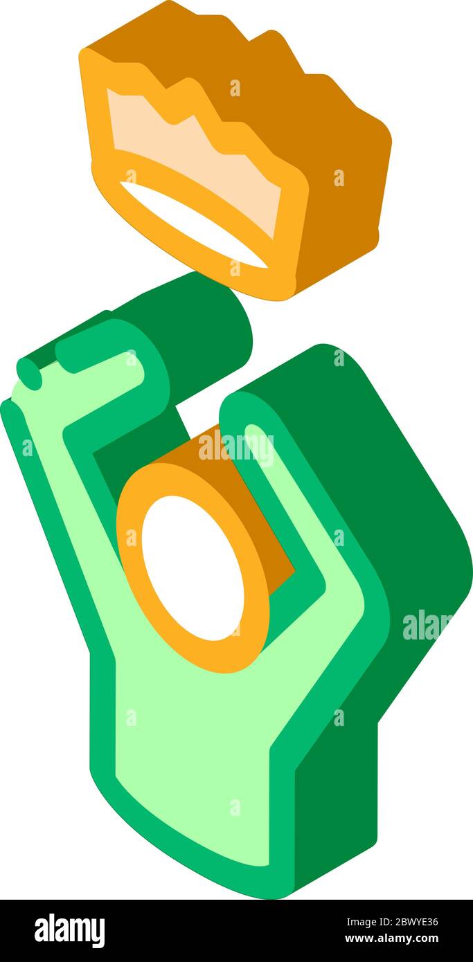 King Crown Human Talent isometric icon vector illustration Stock Vector