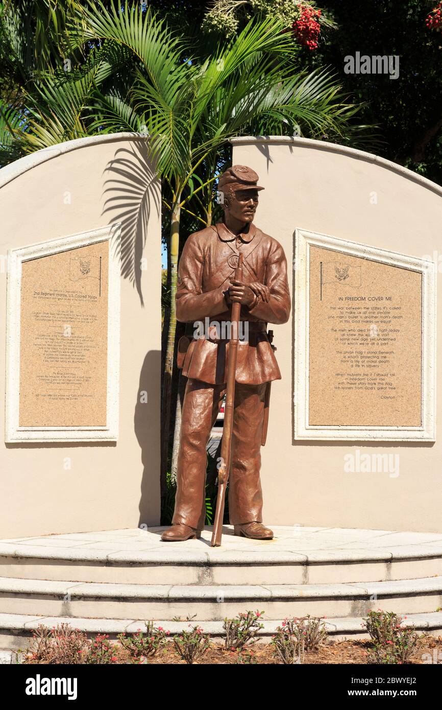 Colored Troops Monument,Fort Myers,Florida,USA,North America Stock Photo