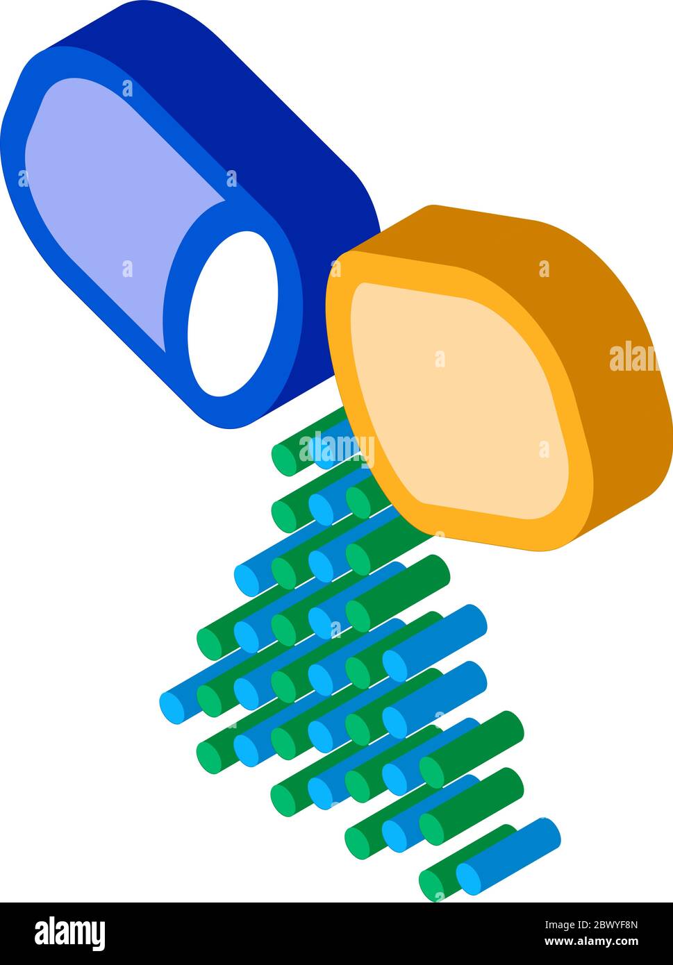 Capsule Inside Supplements isometric icon vector illustration Stock Vector