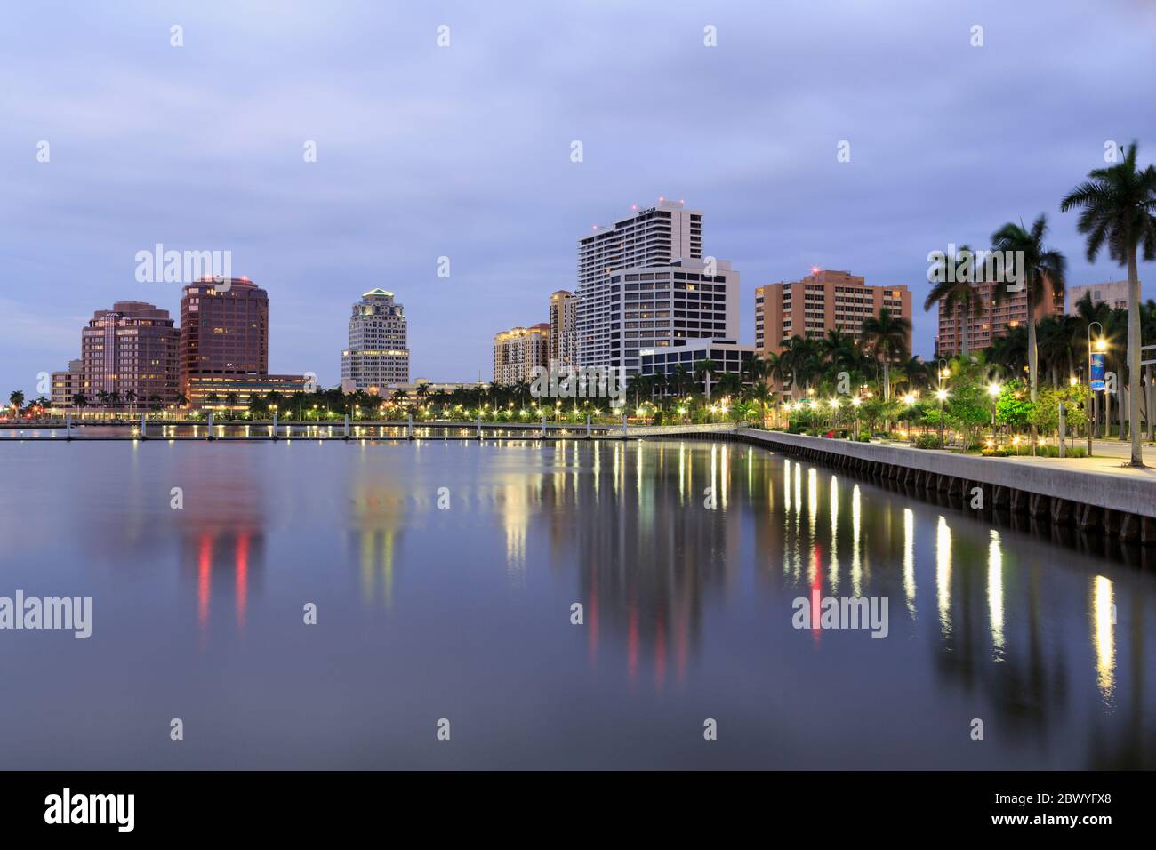 Skyline of West Palm Beach,Florida,USA,North America Stock Photo
