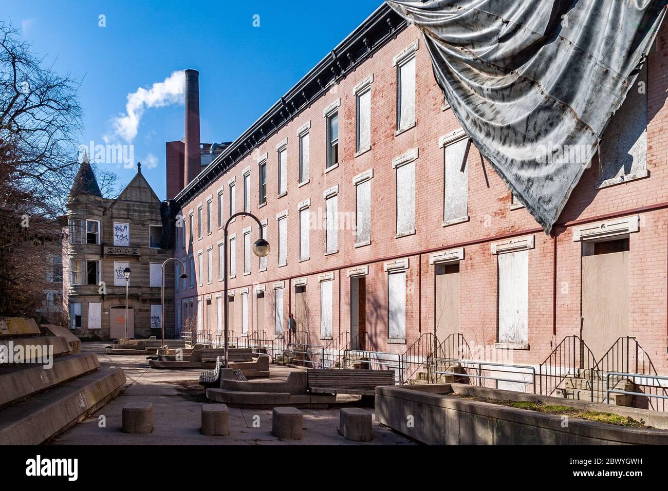 GlencoeAuburn Hotel and GlencoeAuburn Place Row Houses Stock Photo