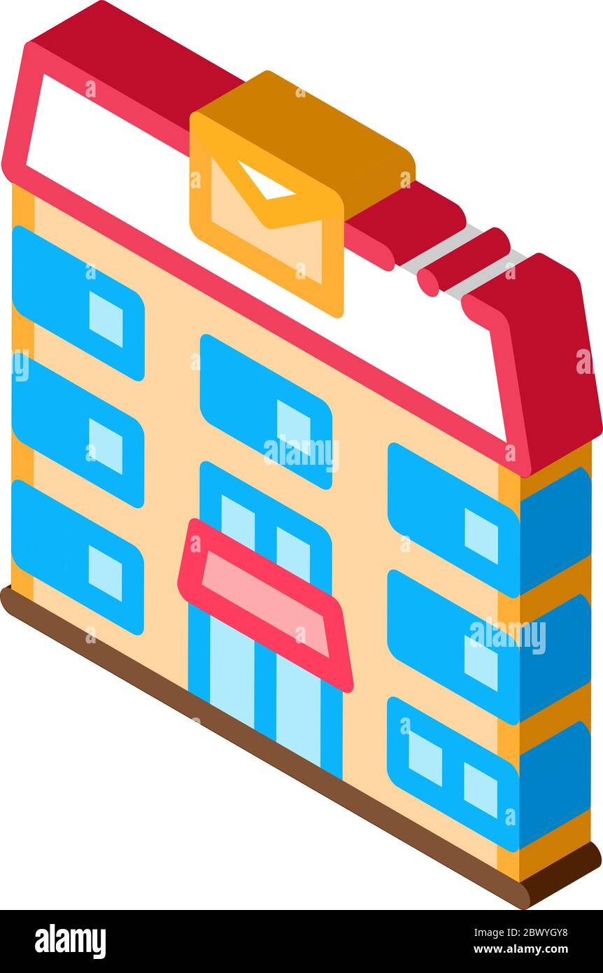 Post Office Postal Transportation Company isometric icon vector ...