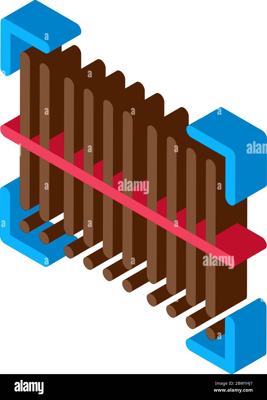 Barcode Postal Transportation Company isometric icon vector illustration Stock Vector