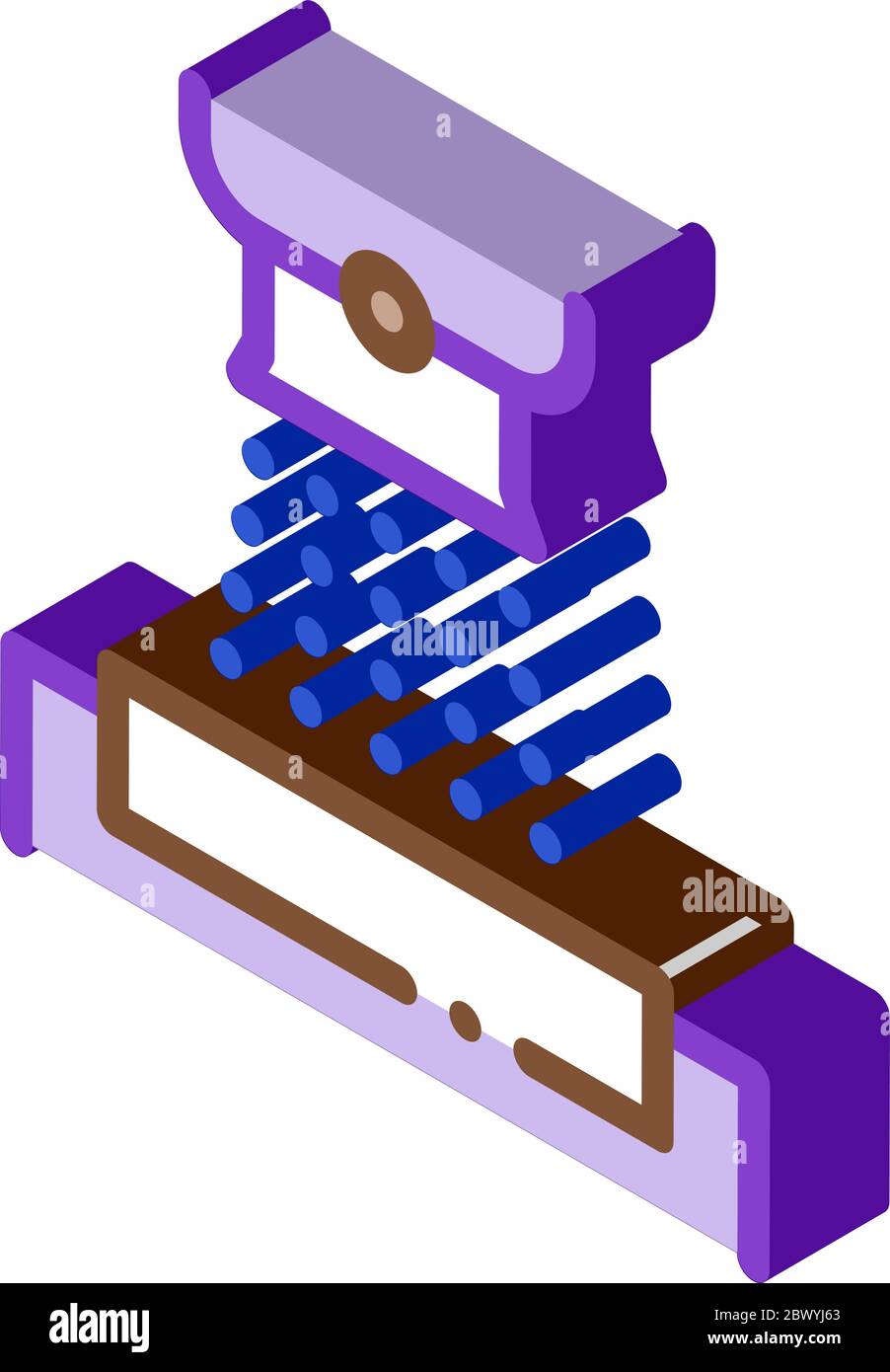 Factory Dumping Metallurgical isometric icon vector illustration Stock Vector
