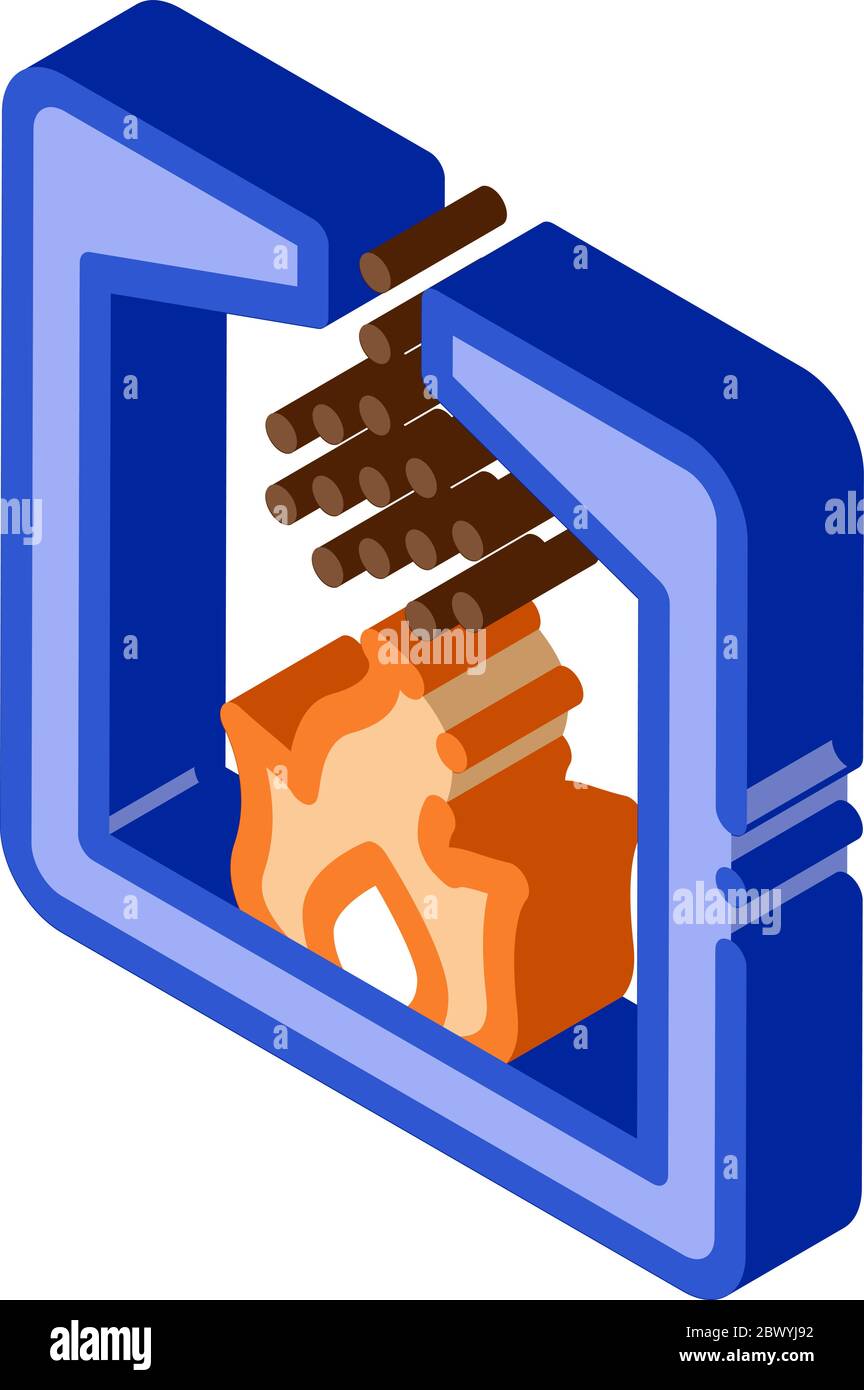 Factory Combustion Process Metallurgical isometric icon vector illustration Stock Vector