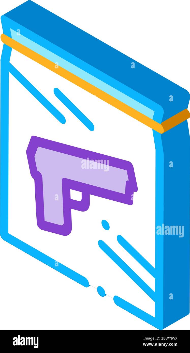 Evidence Gun Law And Judgement isometric icon vector illustration Stock ...