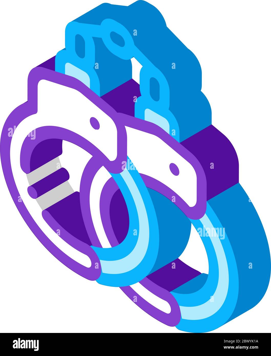 Handcuffs Law And Judgement isometric icon vector illustration Stock