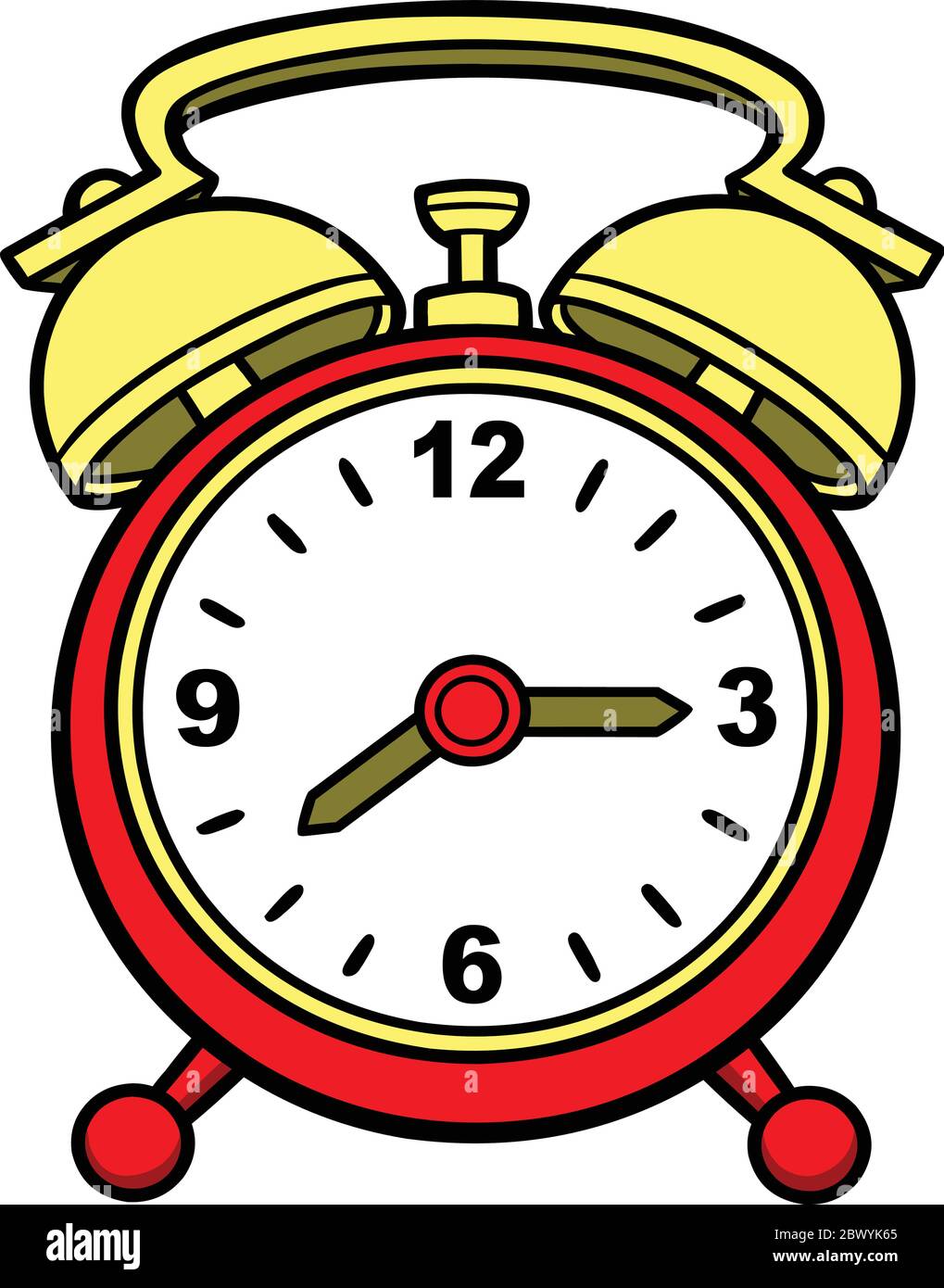 Alarm Clock A cartoon illustration of an Alarm Clock Stock Vector