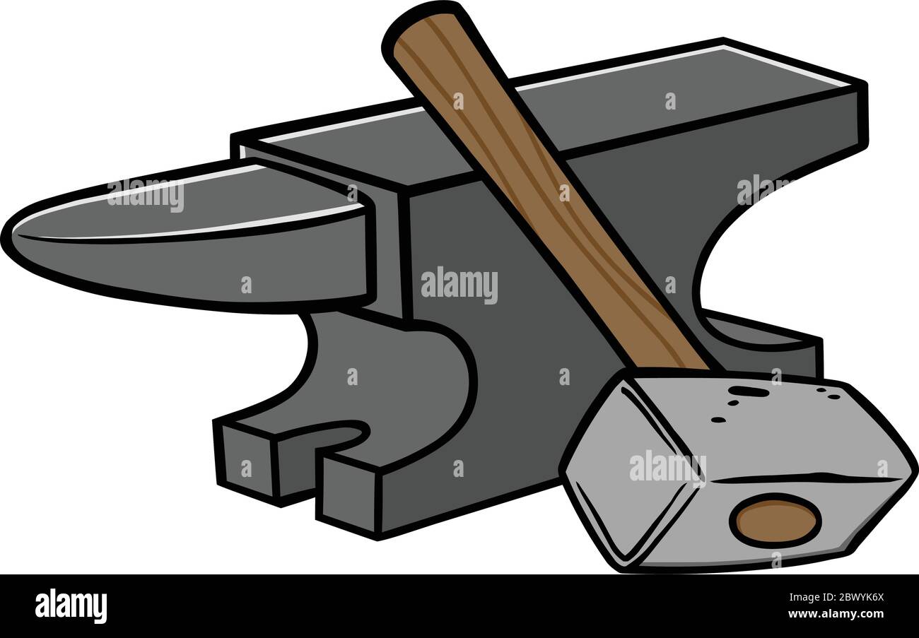 Anvil and Sledgehammer A cartoon illustration of an Anvil and