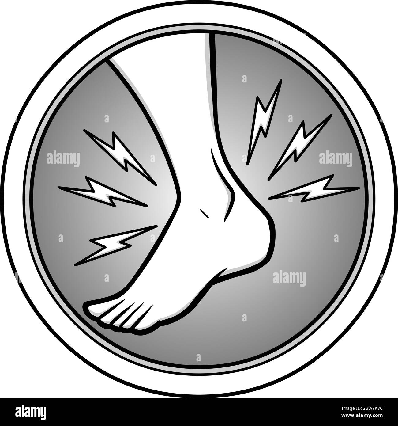 Ankle Injury Illustration- An Illustration of an Ankle Injury. Stock Vector