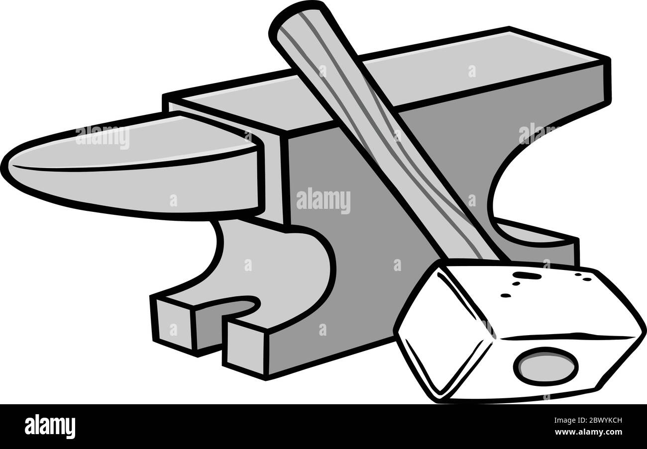 Anvil and Sledgehammer Illustration A cartoon Anvil and Sledgehammer