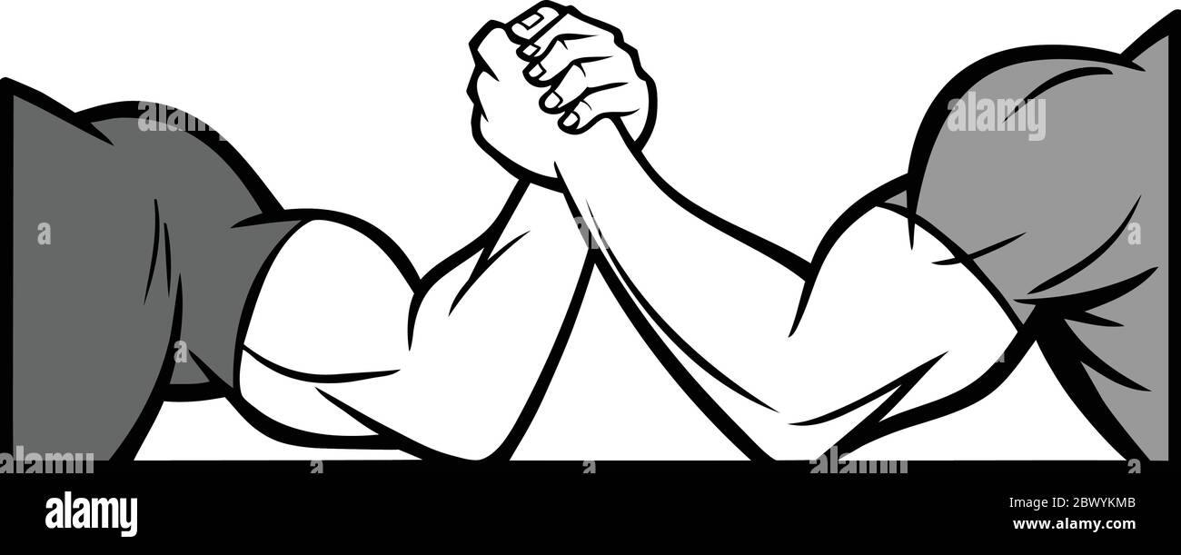 Arm Wrestling Illustration An Illustration of Arm Wrestling Stock