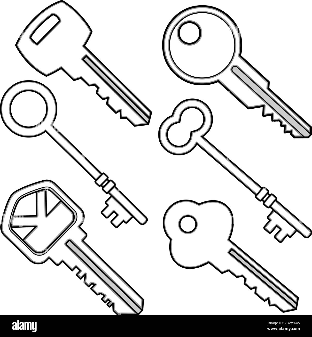 types of keys clipart