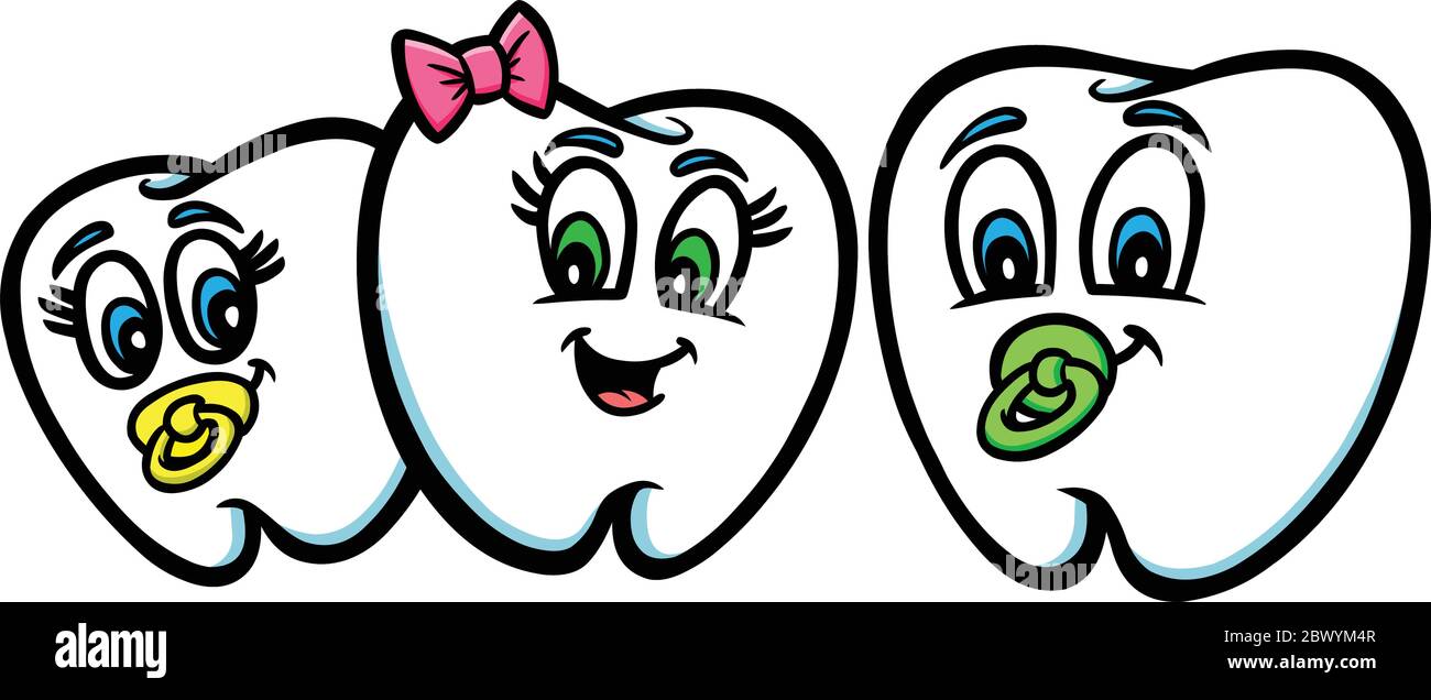 Baby Teeth - A cartoon illustration of Baby Teeth Stock Vector Image