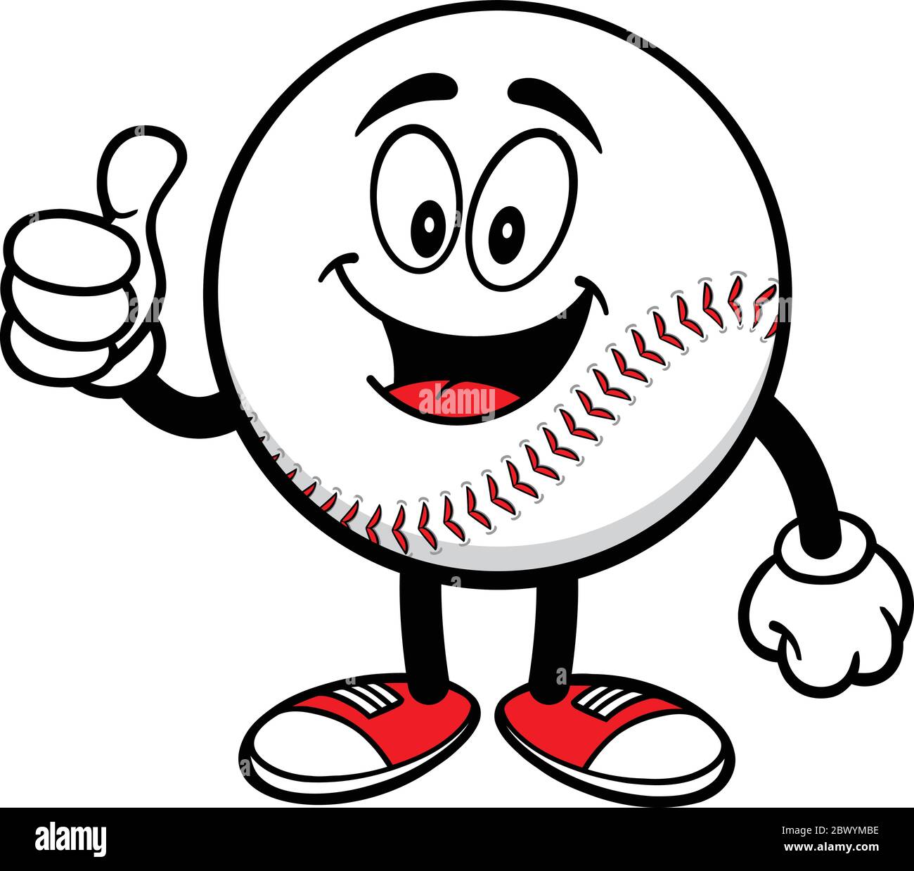 Baseball Mascot with Thumbs Up A cartoon illustration of a Baseball