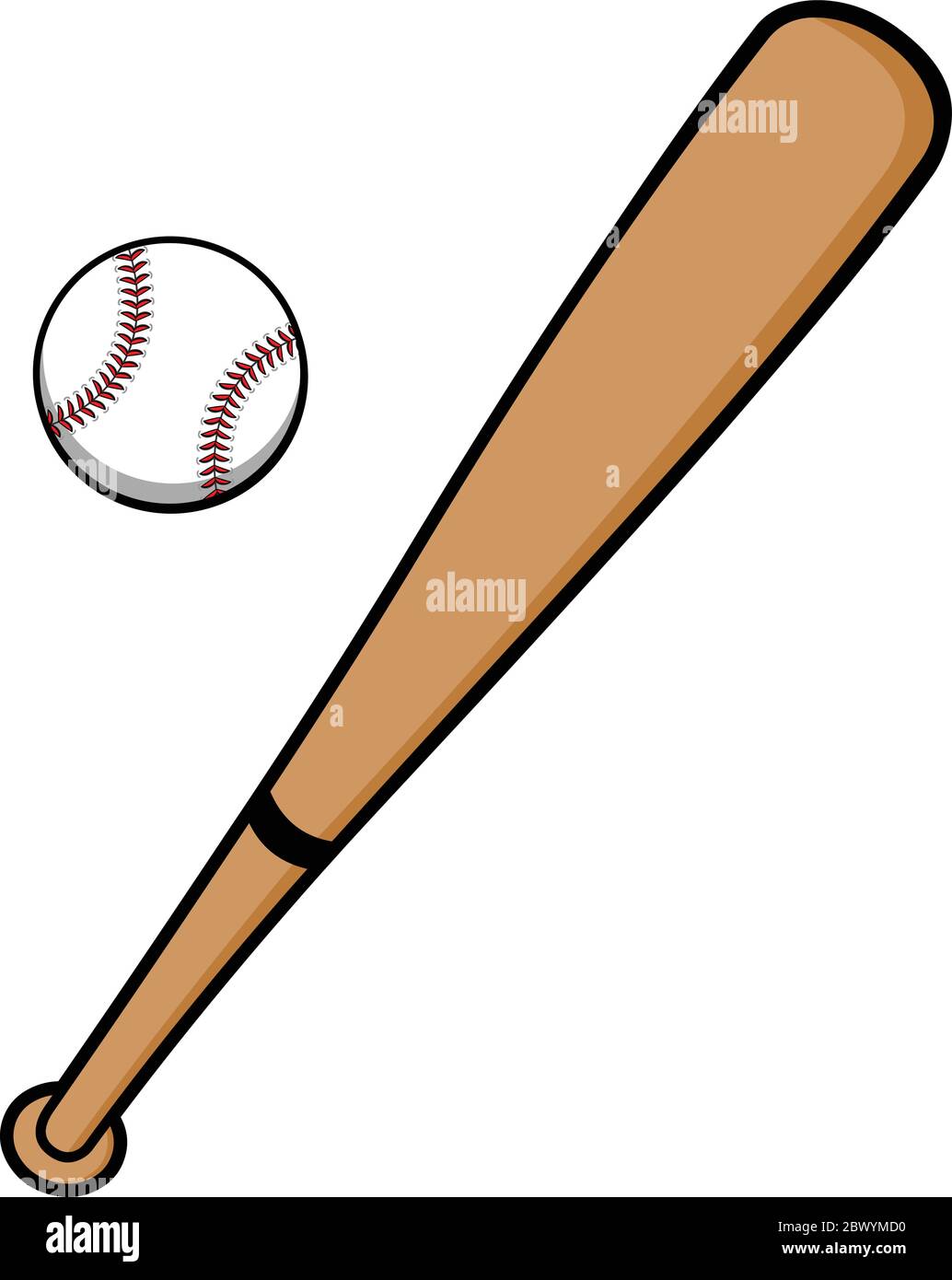 Baseball and Bat - A cartoon illustration of a Baseball and Bat Stock  Vector Image & Art - Alamy