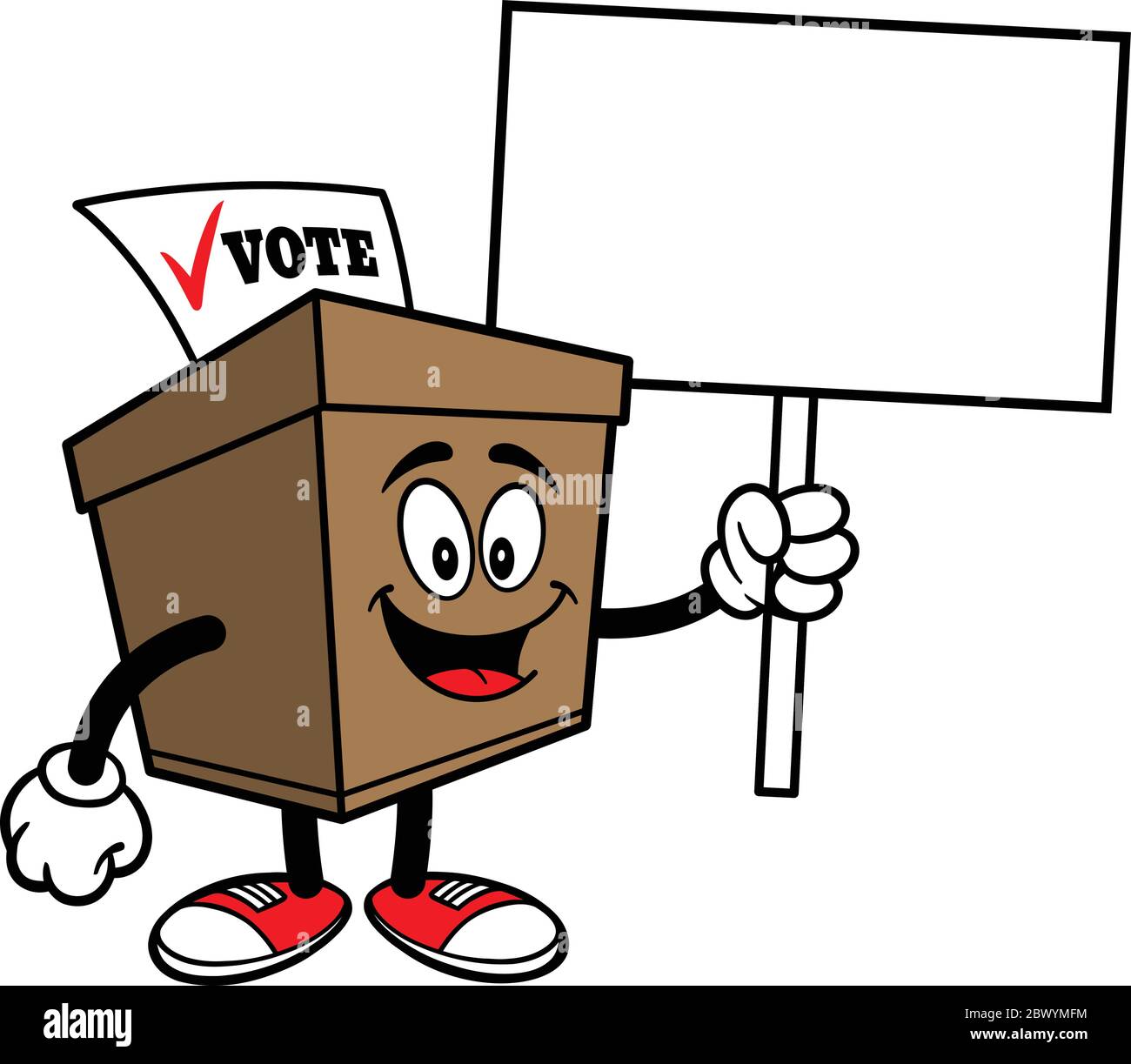 Ballot Box Cartoon with Sign - An illustration of a Ballot Box Cartoon with  a Sign Stock Vector Image & Art - Alamy