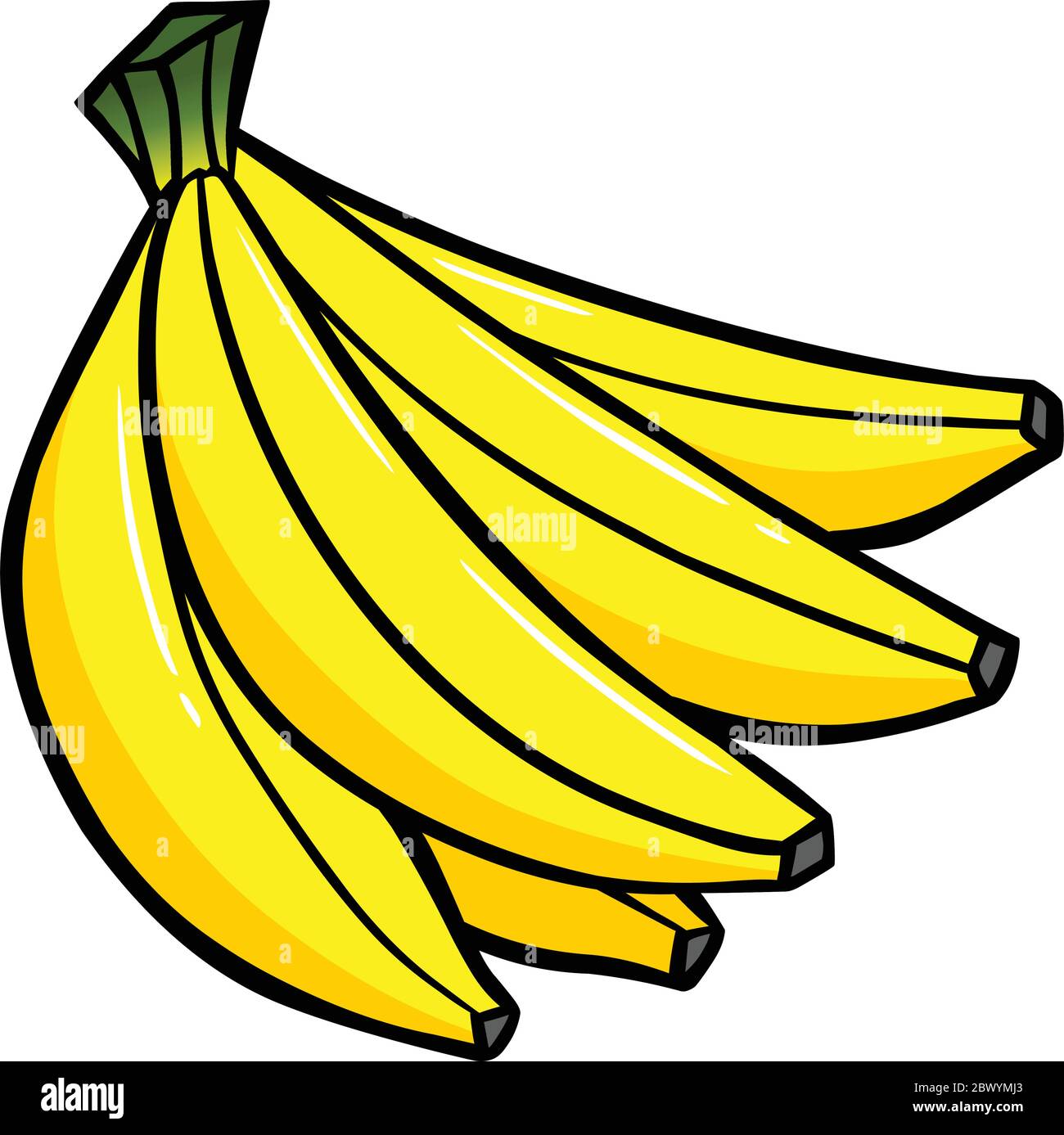 Banana Bunch A cartoon illustration of a Banana Bunch Stock Vector