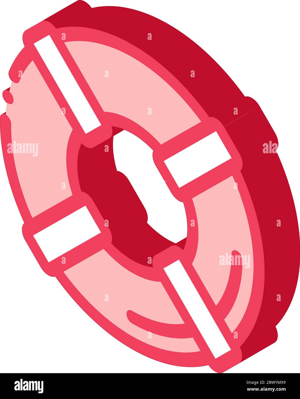 Lifebuoy Canoeing isometric icon vector illustration Stock Vector
