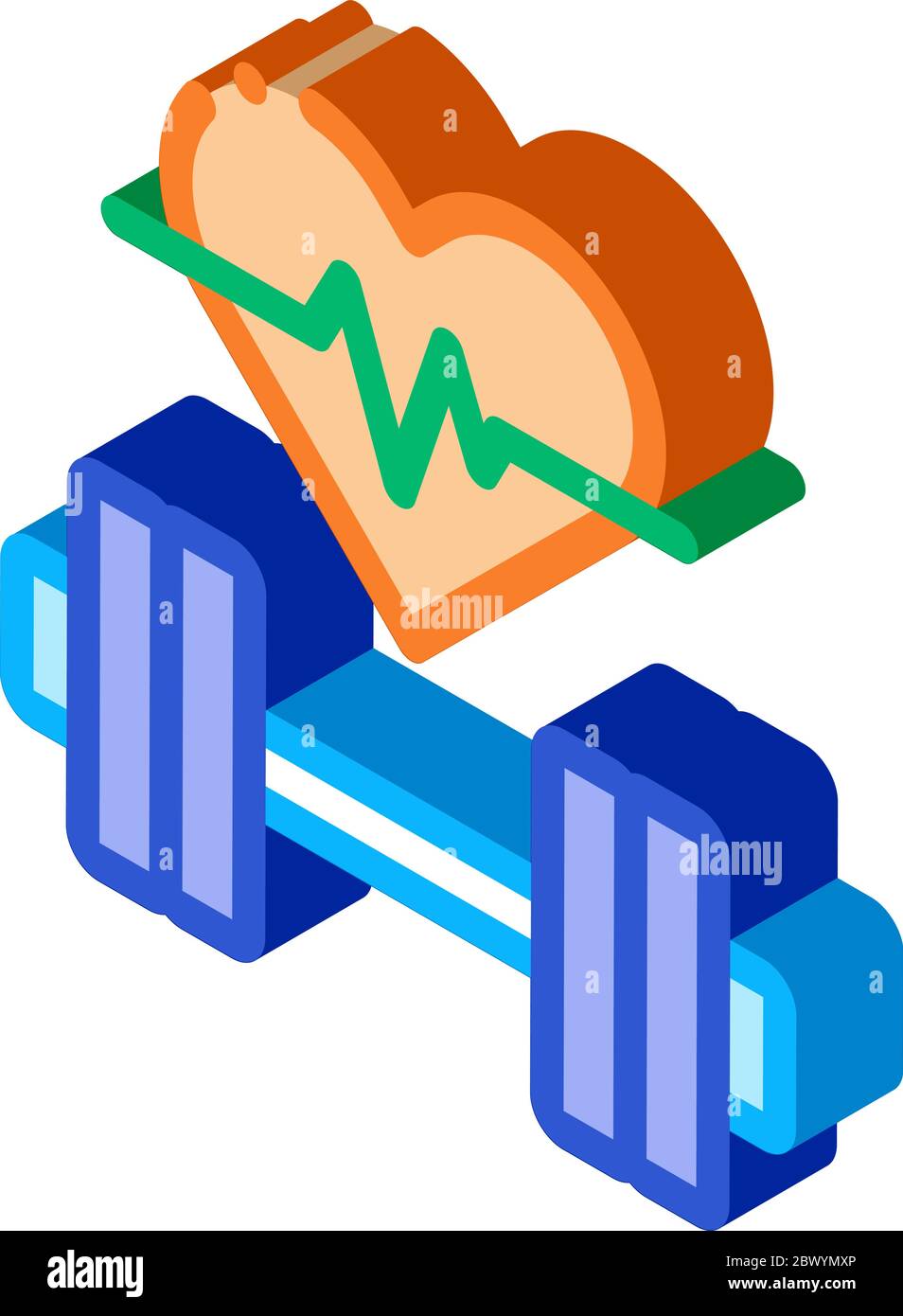 Cardio Training Biohacking isometric icon vector illustration Stock Vector