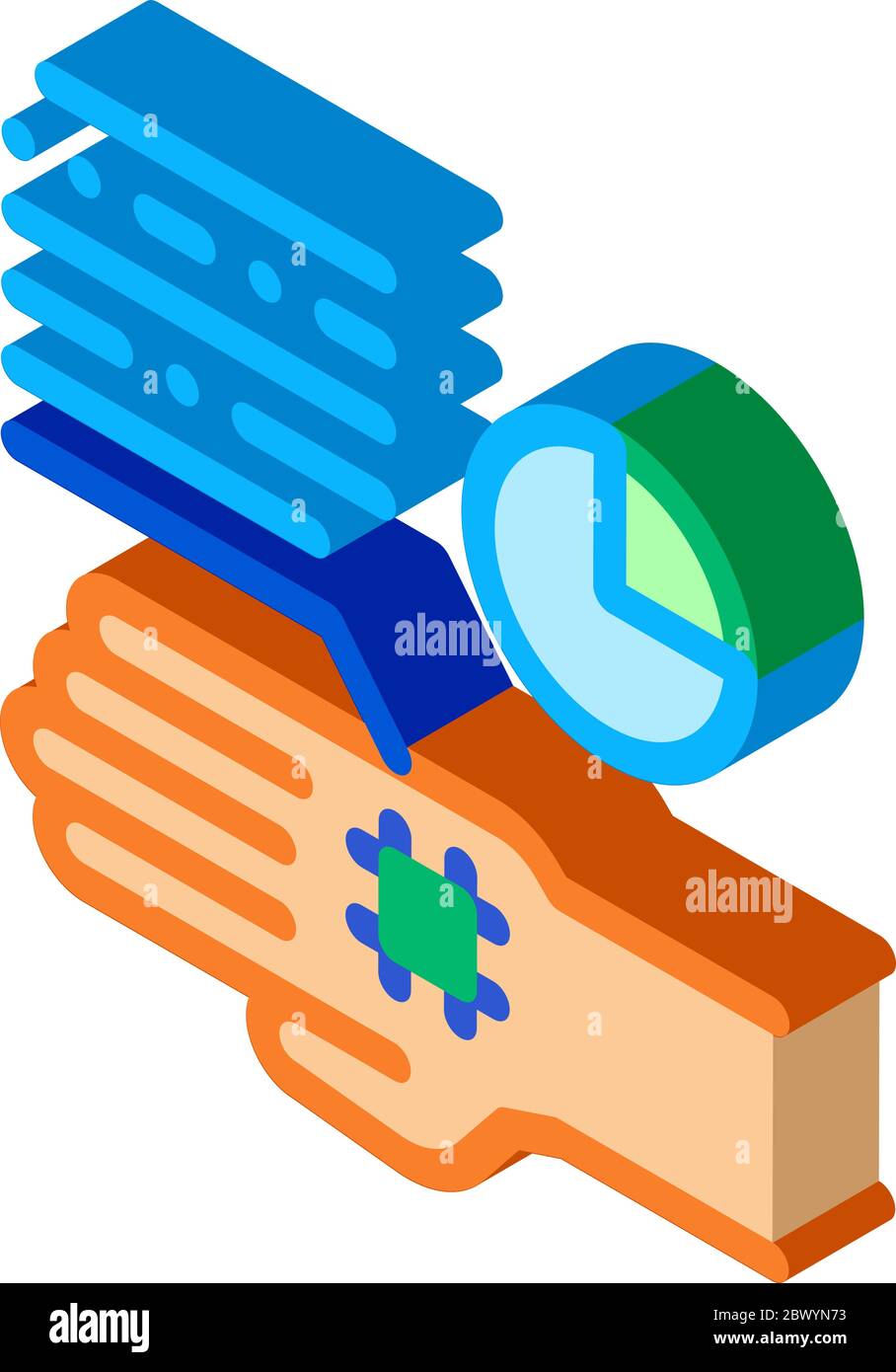 Skin Cell Biohacking isometric icon vector illustration Stock Vector