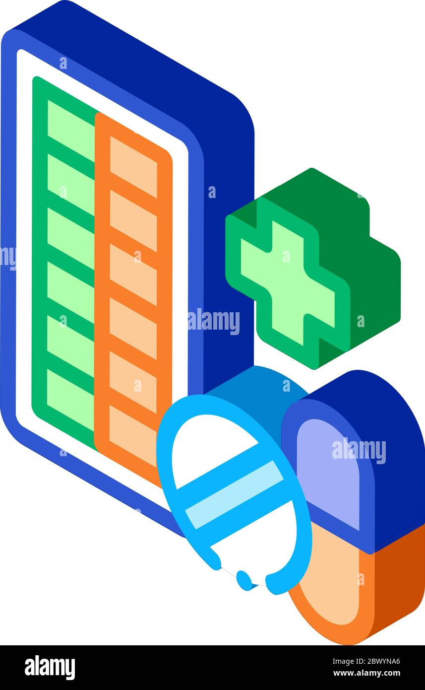 Pharmacy Biohacking isometric icon vector illustration Stock Vector