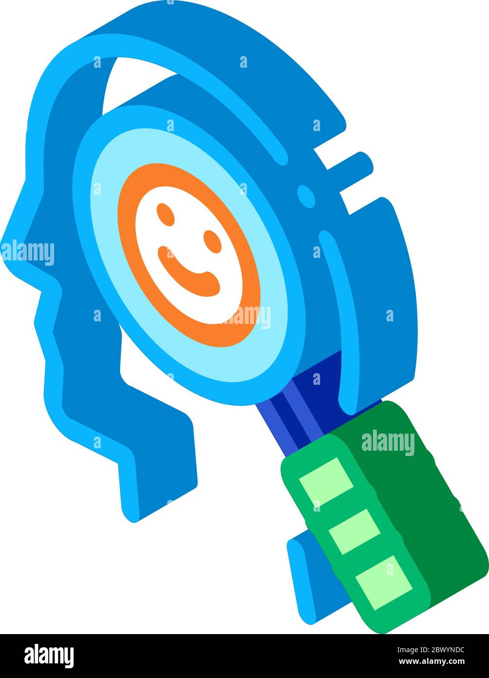Optimistic Way of Thinking Biohacking isometric icon vector illustration Stock Vector