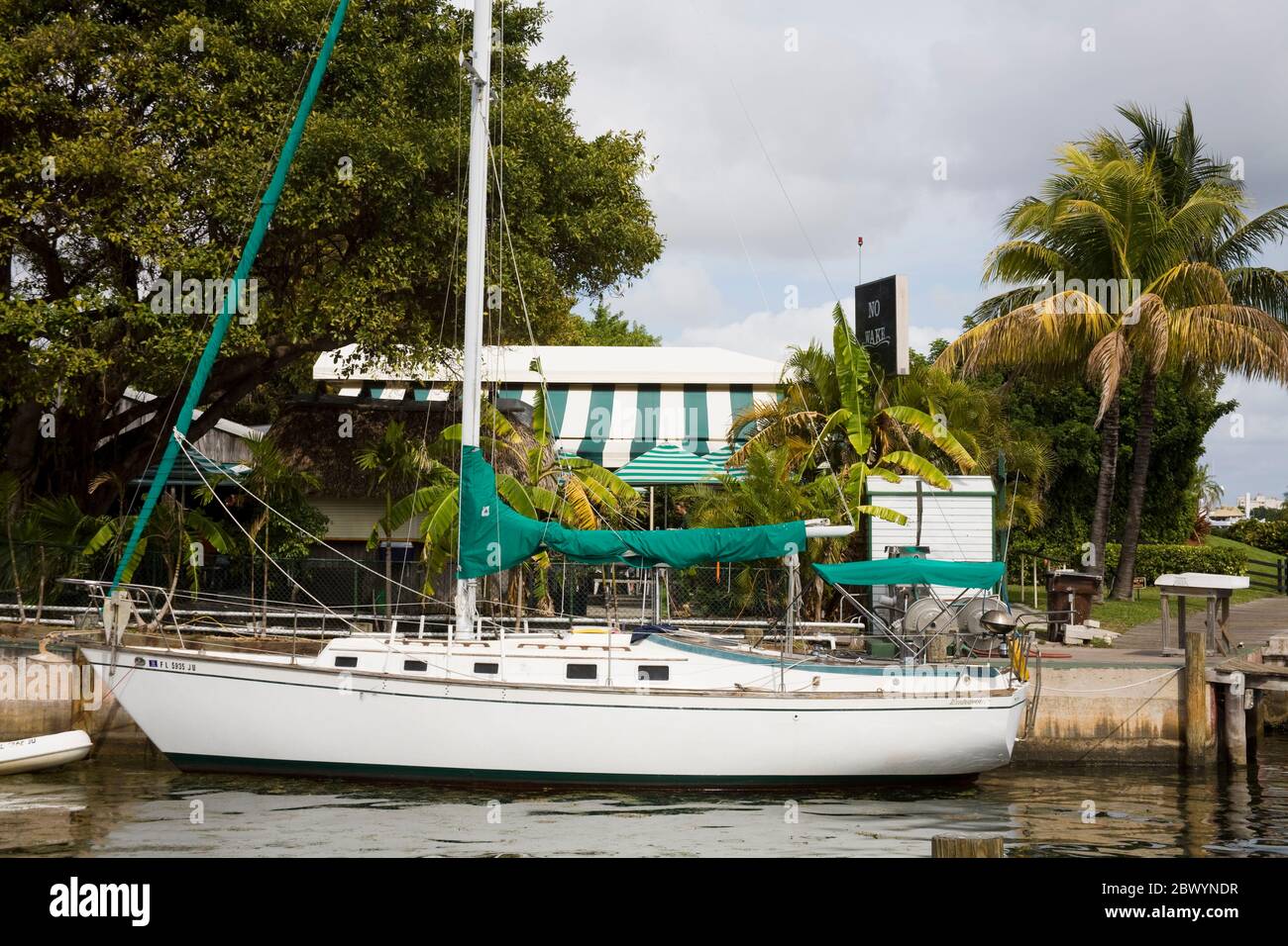 Dinner Key Marina in  Coconut Grove, Miami, Florida, USA Stock Photo