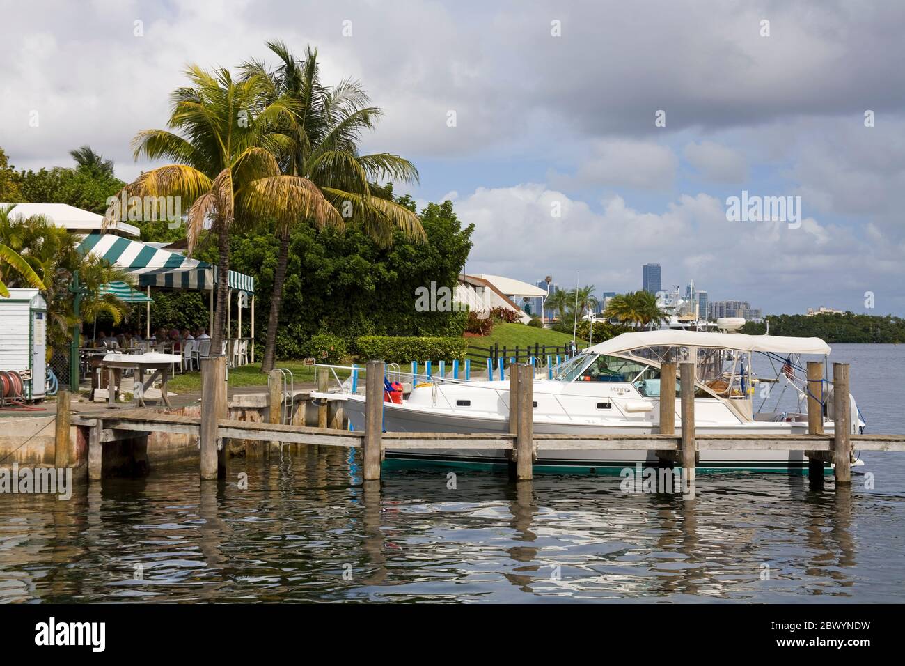Dinner Key Marina in  Coconut Grove, Miami, Florida, USA Stock Photo