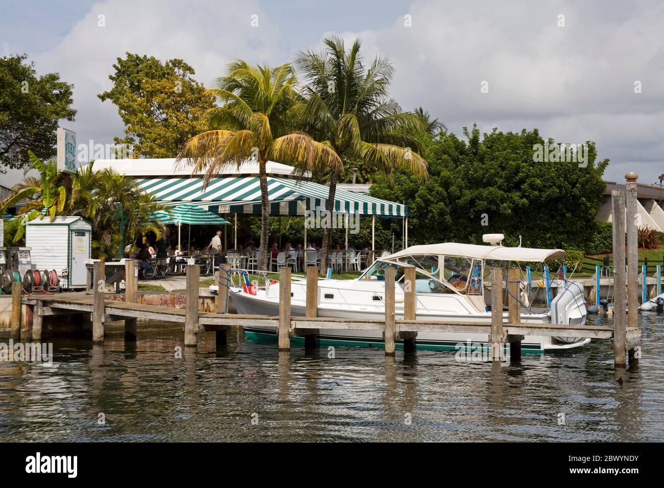 Dinner Key Marina in  Coconut Grove, Miami, Florida, USA Stock Photo