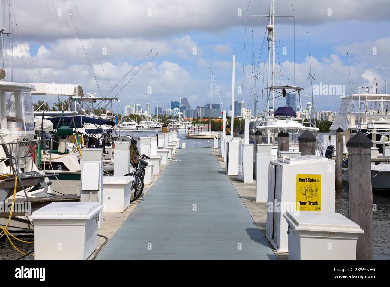 Dinner Key Marina in  Coconut Grove, Miami, Florida, USA Stock Photo