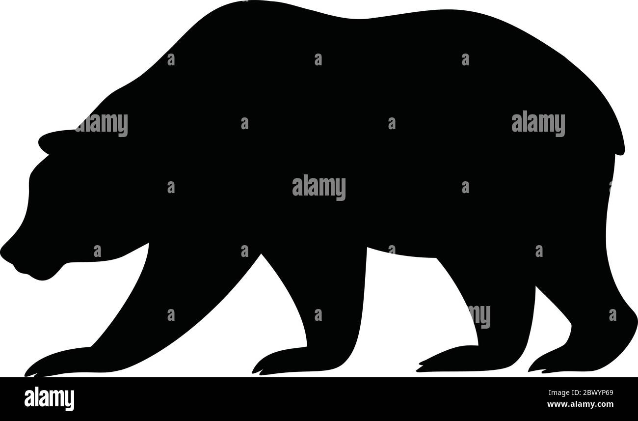 Bear Silhouette- An Illustration of a Bear Silhouette. Stock Vector