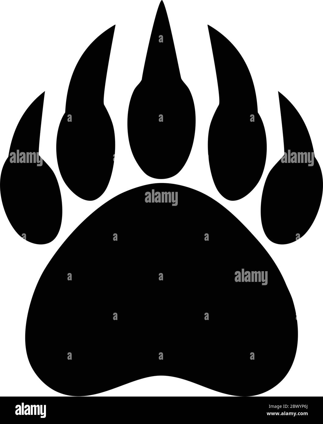 Bear Claw Print- An Illustration of a Bear Claw Print. Stock Vector
