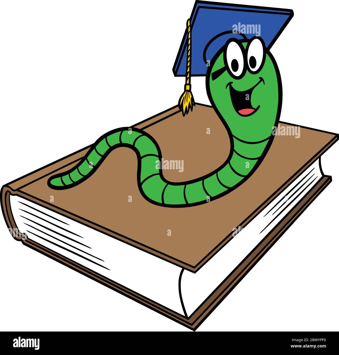Bookworm and Book- A Cartoon Illustration of a Bookworm and a Book Stock  Vector Image & Art - Alamy