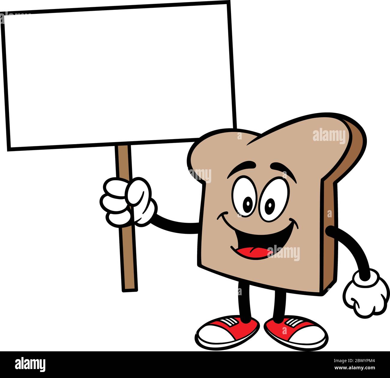 Bread Slice Mascot with Sign - A cartoon illustration of a Bread Slice  Mascot with a Sign Stock Vector Image & Art - Alamy