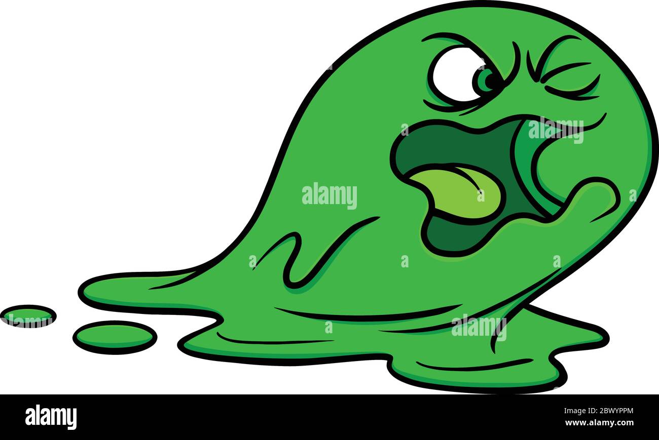 Booger Monster- A Cartoon Illustration of a Booger Monster Stock Vector