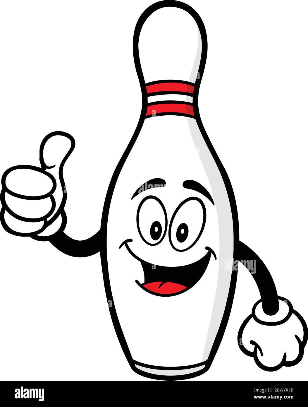 Bowling Pin with Thumbs Up- A Cartoon Illustration of a Bowling Pin ...