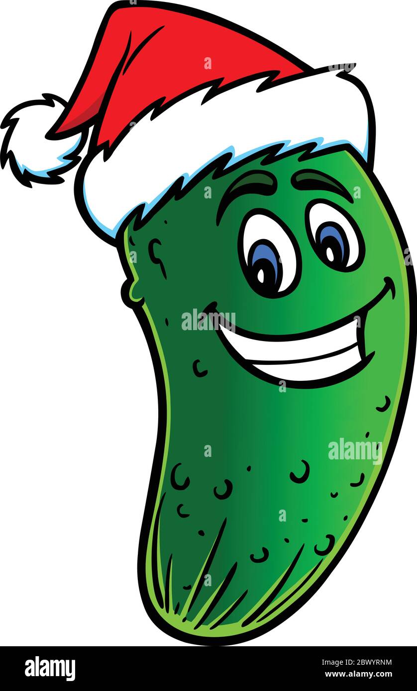 Christmas Pickle Cartoon A Cartoon Illustration of a Christmas Pickle