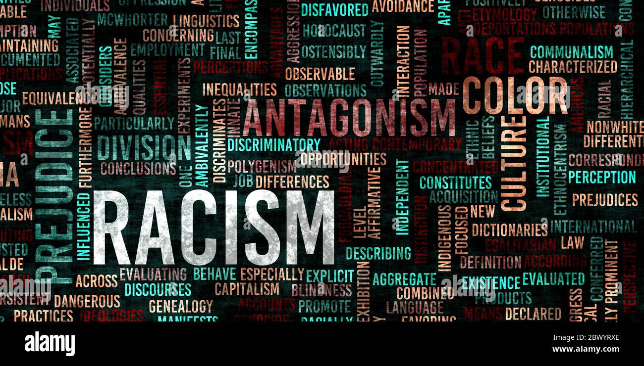 Racism and Stop Racist Actions and Violence Concept Stock Photo