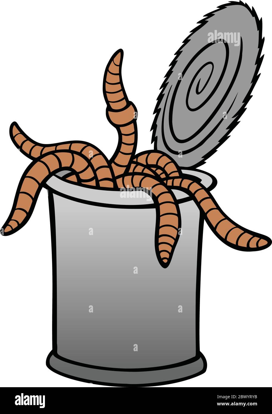 Can of Worms- An Illustration of a Can of Worms. Stock Vector
