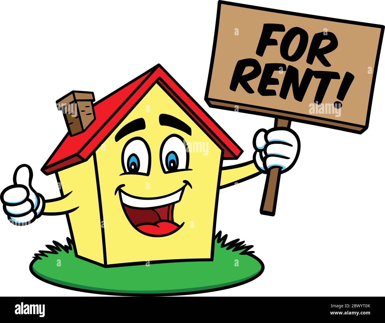 Cartoon House for Rent A Cartoon Illustration of a House for Rent