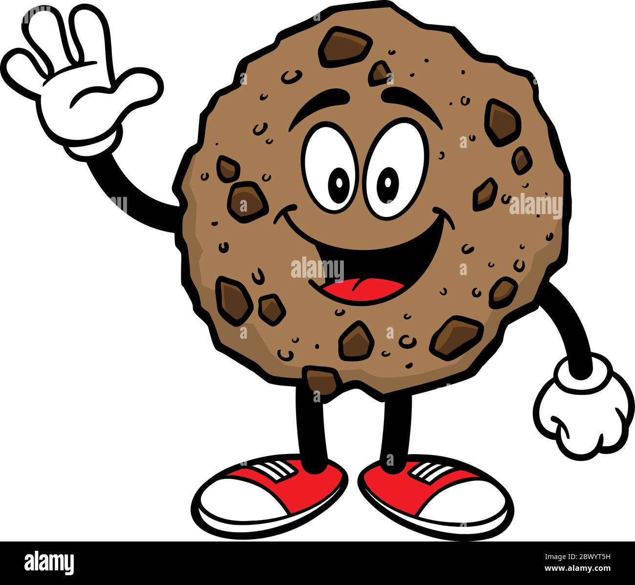 Chocolate Chip Cookie Mascot Waving - A cartoon illustration of a Chocolate  Chip Cookie Mascot Waving Stock Vector Image & Art - Alamy