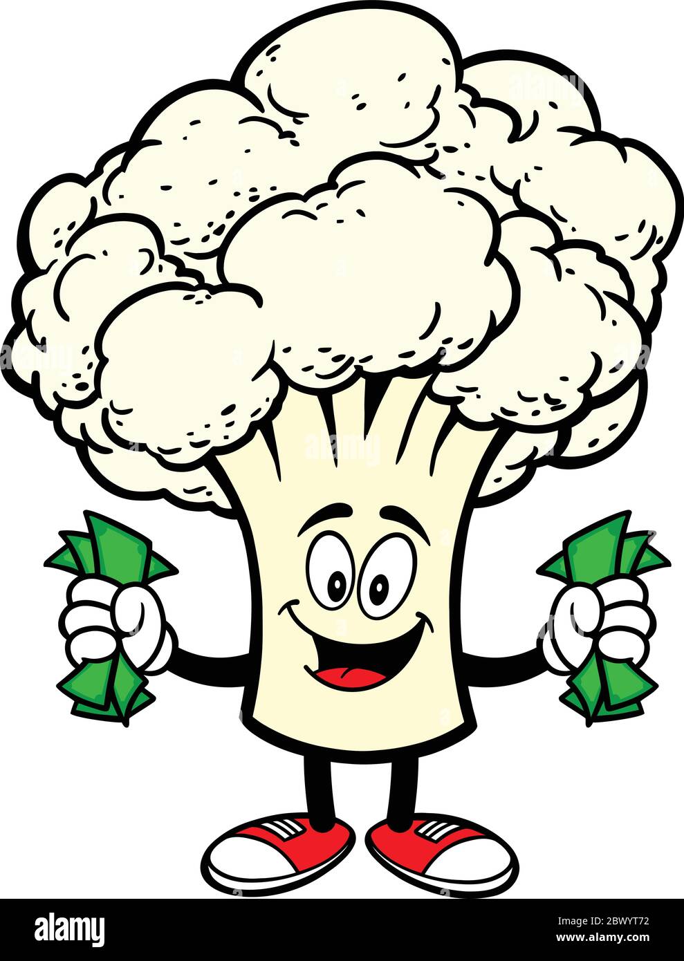 Cauliflower with Money- A Cartoon Illustration of Cauliflower with Money  Stock Vector Image & Art - Alamy