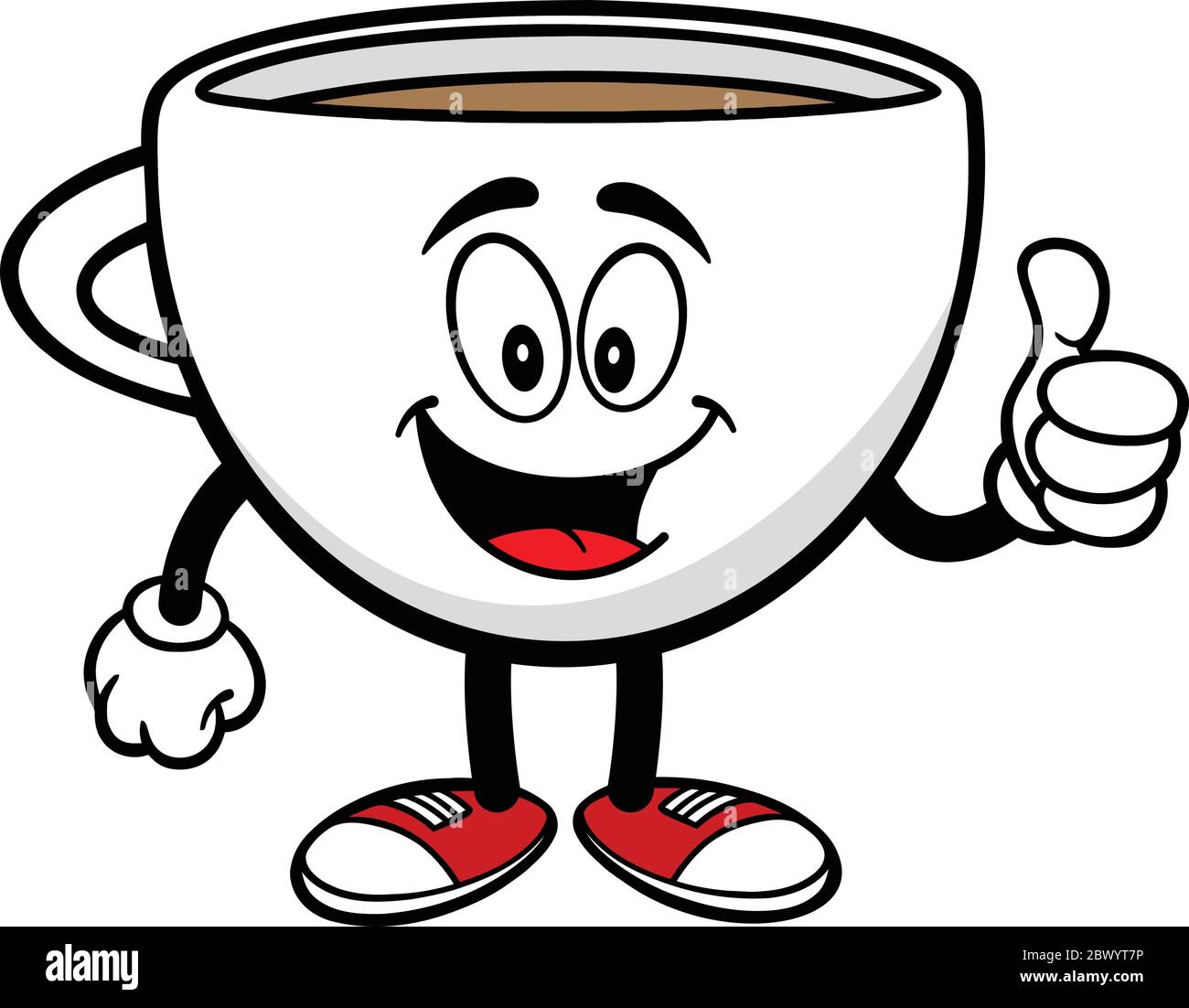 Coffee Cup Mascot with Thumbs Up - A cartoon illustration of a Coffee ...