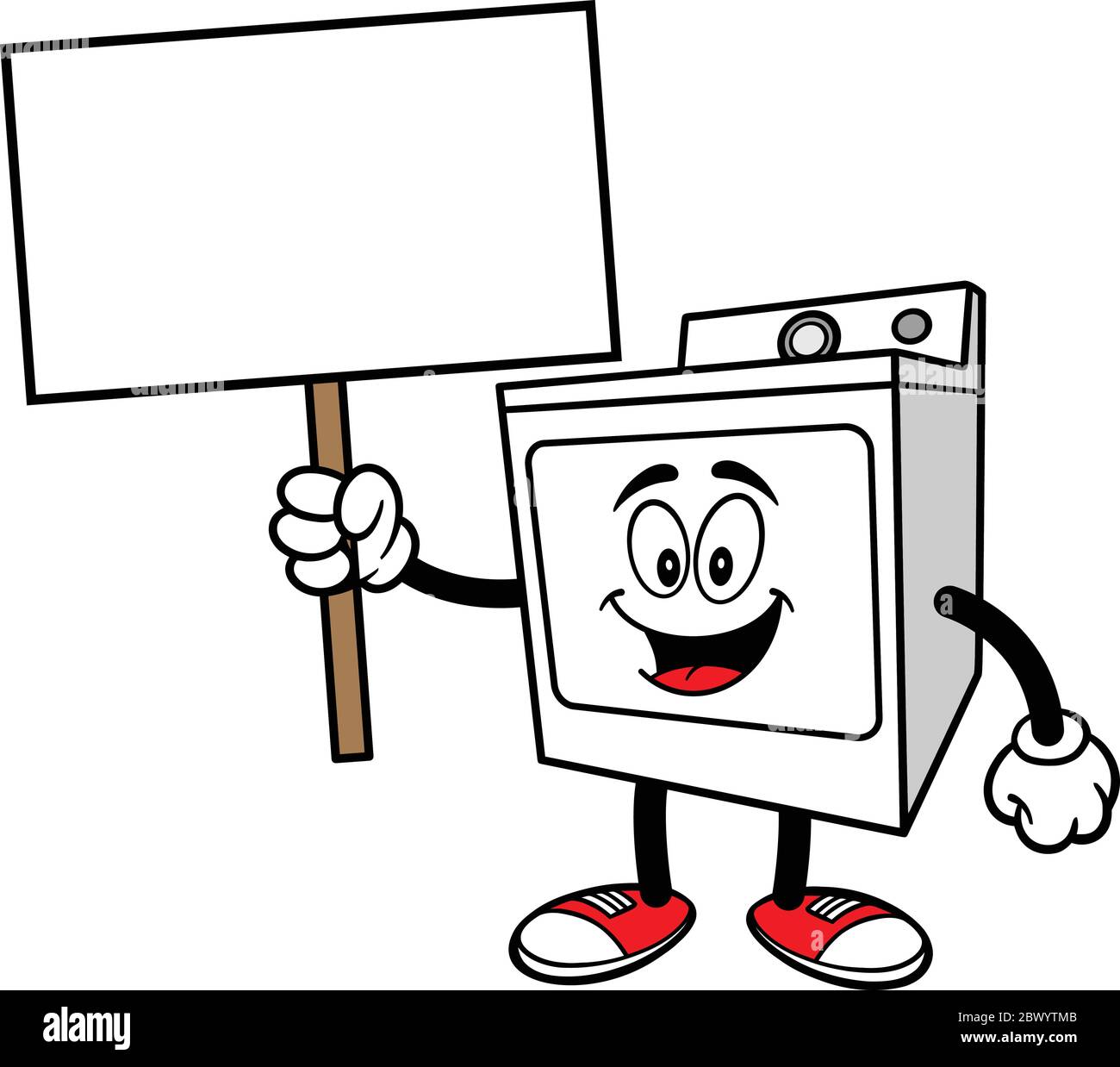 Clothes Dryer Mascot with Sign - A cartoon illustration of a Clothes Dryer  Mascot with a Sign Stock Vector Image & Art - Alamy