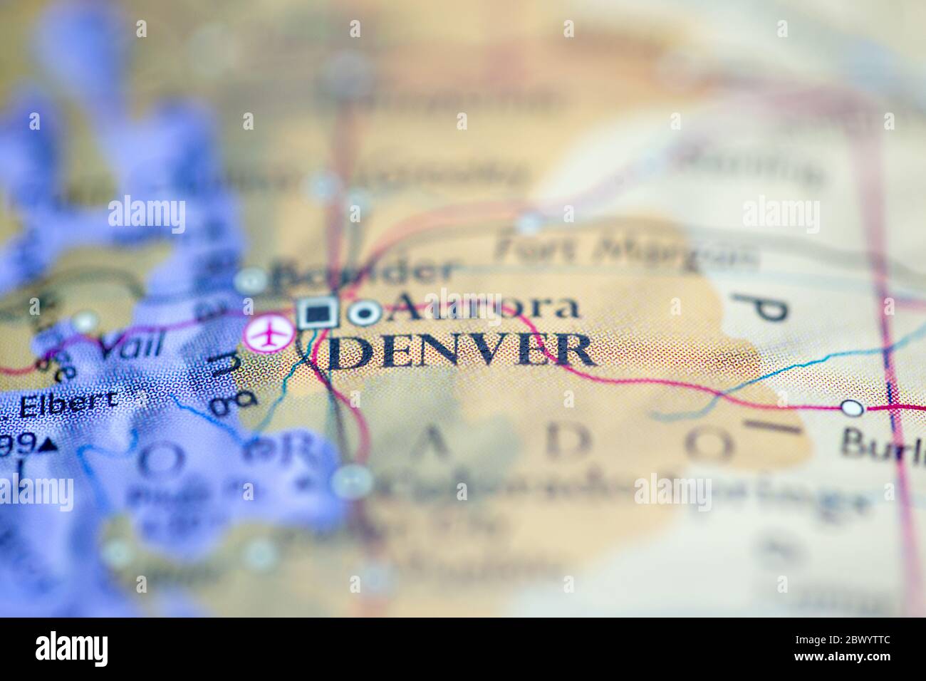 Political Map Of Colorado Hi Res Stock Photography And Images Alamy Shallow Depth Of Field Focus On Geographical Map Location Of Denver City United States Of America Usa Continent On Atlas 2BWYTTC